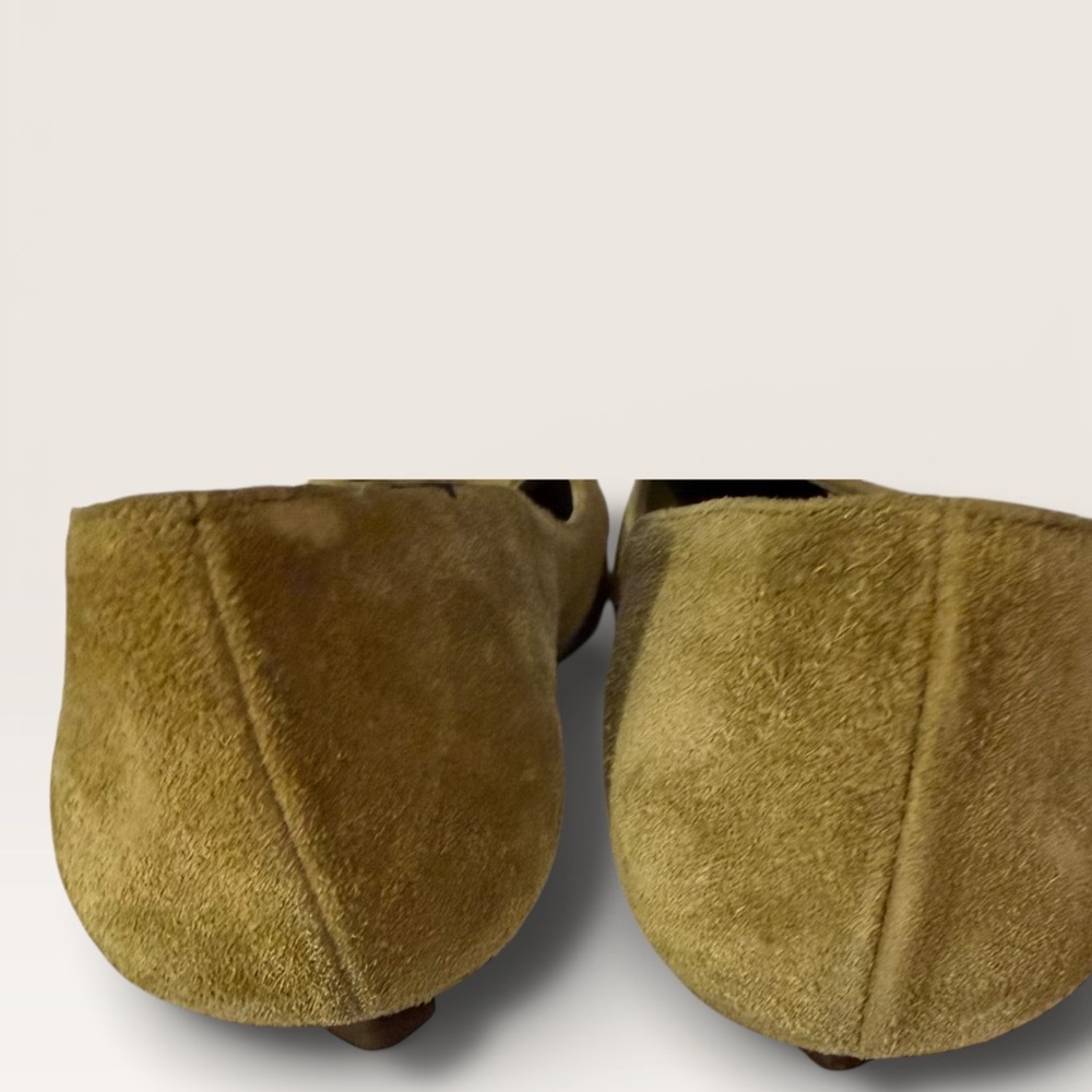 Delman Vintage Women’s Olive Green Suede Kitten Heels - Picture 7 of 10